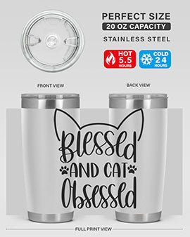 Blessed And Cat Obsessed Style 79#- cat- Tumbler