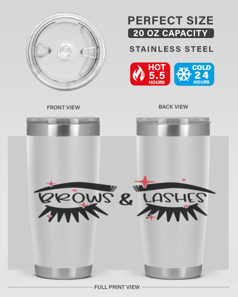 Brows Lashes Style 123#- make up- Tumbler