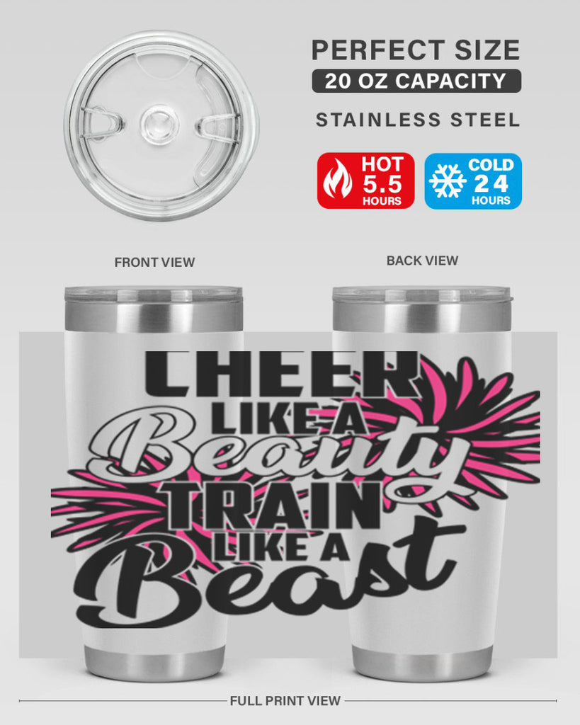 Cheer like a Beauty Train like a Beast 1388#- cheer- Tumbler