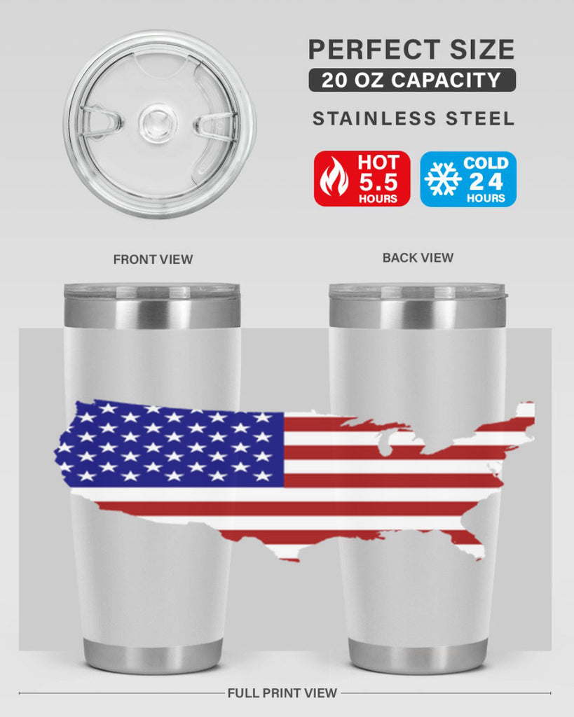 Flag With Map Style 50#- Fourt Of July- Tumbler