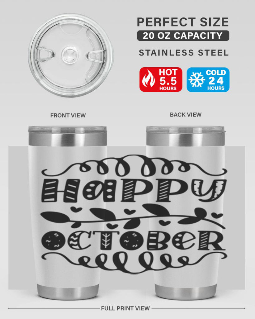 Happy October 239#- fall- Tumbler