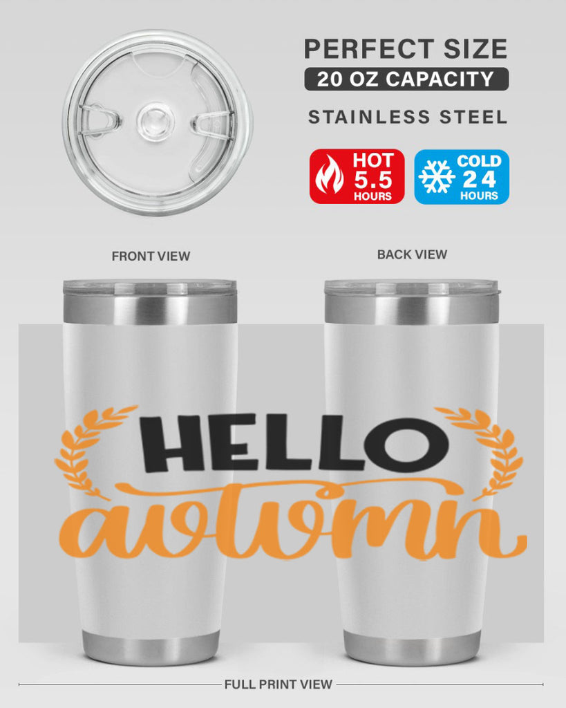 Hello Autumn 493#- fall- Tumbler