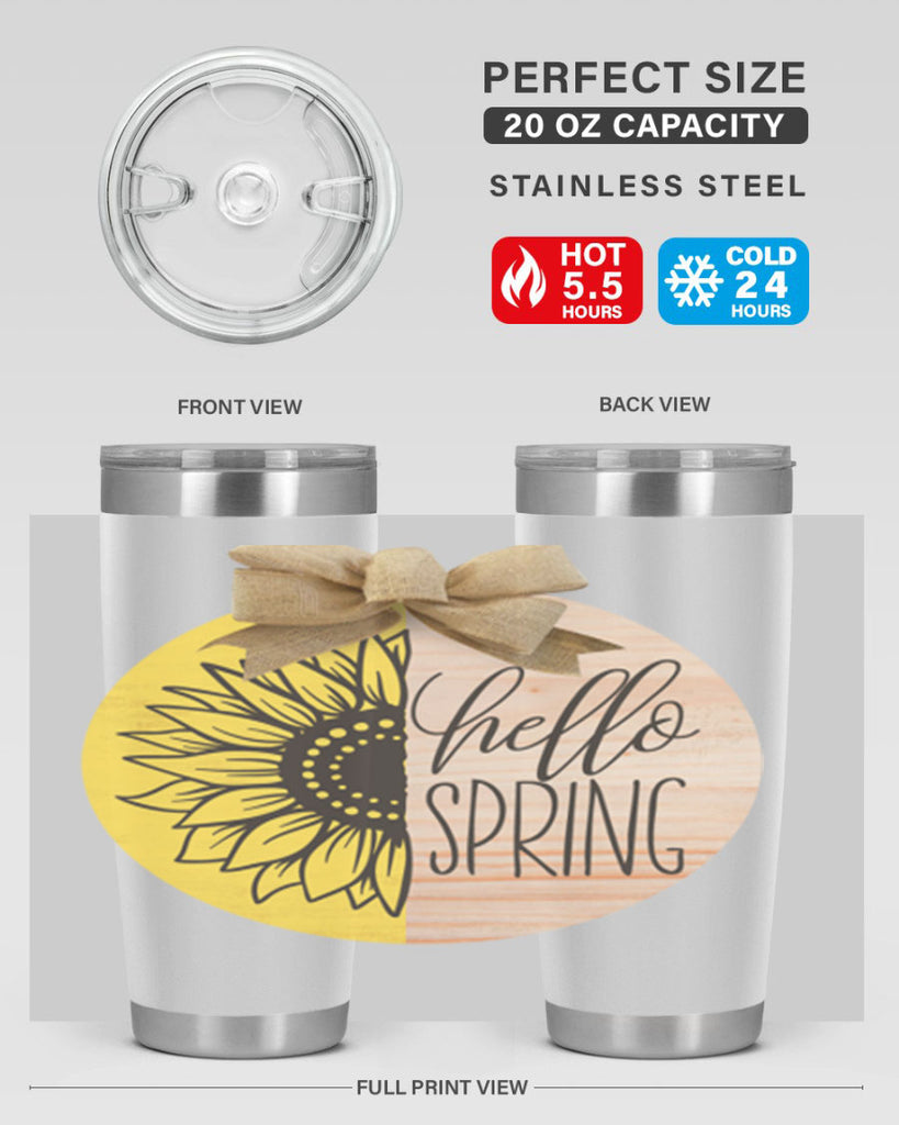 Hello spring half sunflower Mockup198#- spring- Tumbler