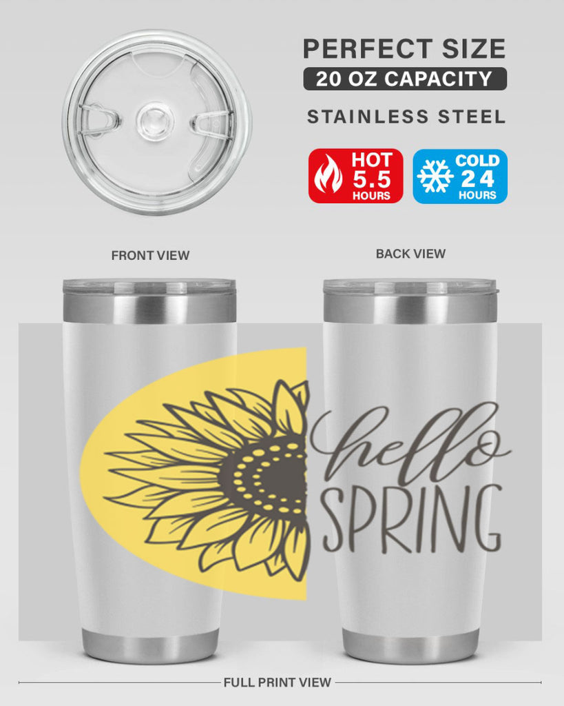 Hello spring half sunflower199#- spring- Tumbler