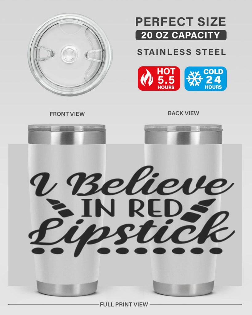 I Believe In Red Lipstick 106#- fashion- Cotton Tank