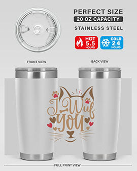 I Wuf You Style 16#- cat- Tumbler