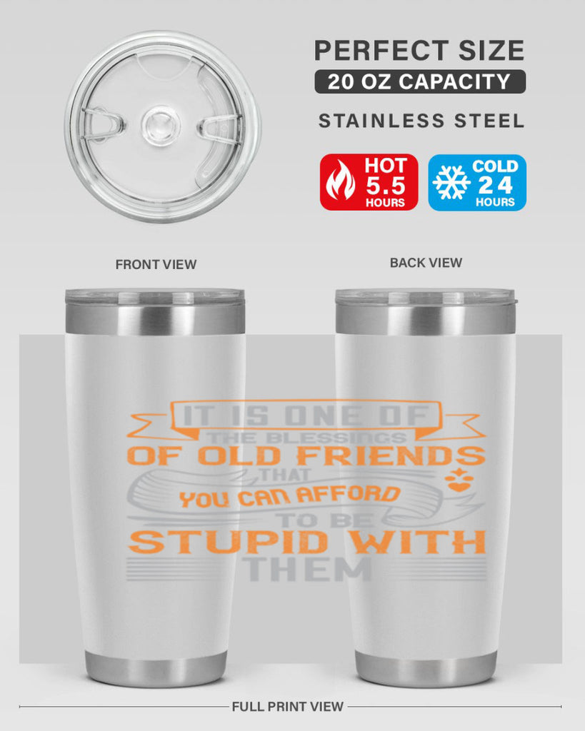 It is one of the blessings of old friends that you can afford to be stupid with them Style 77#- Best Friend- Tumbler