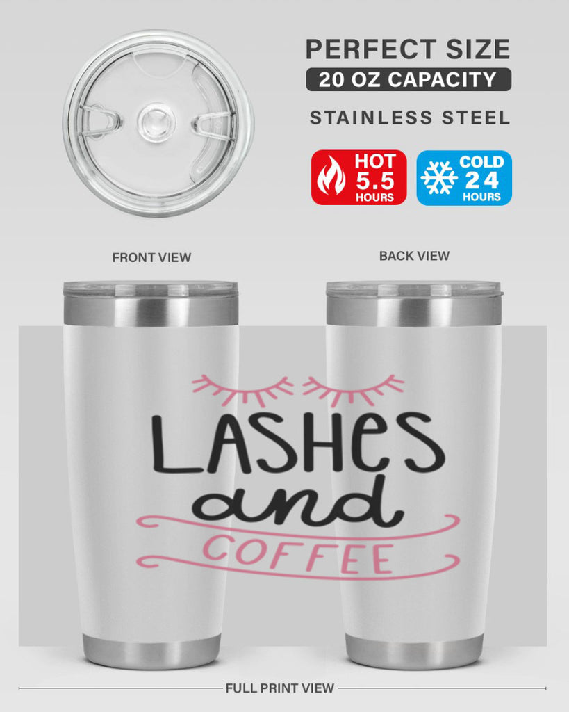 Lashes and Coffee Style 68#- make up- Tumbler