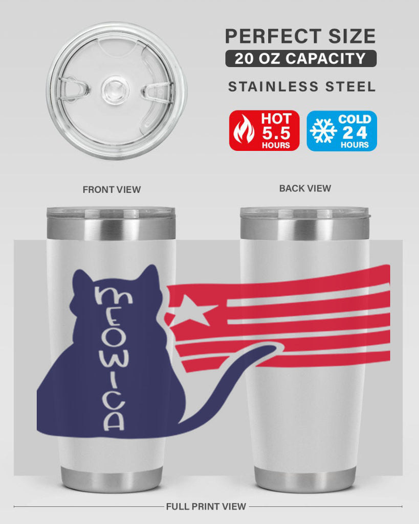 Meowica Style 166#- Fourt Of July- Tumbler