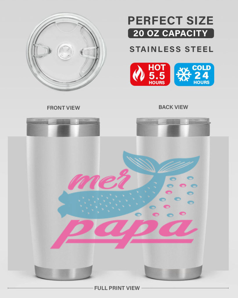 Mer Papa 344#- mermaid- Tumbler