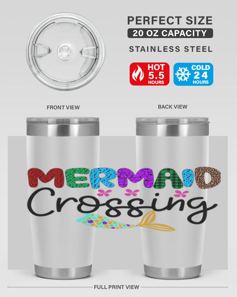 Mermaid Crossing 399#- mermaid- Tumbler