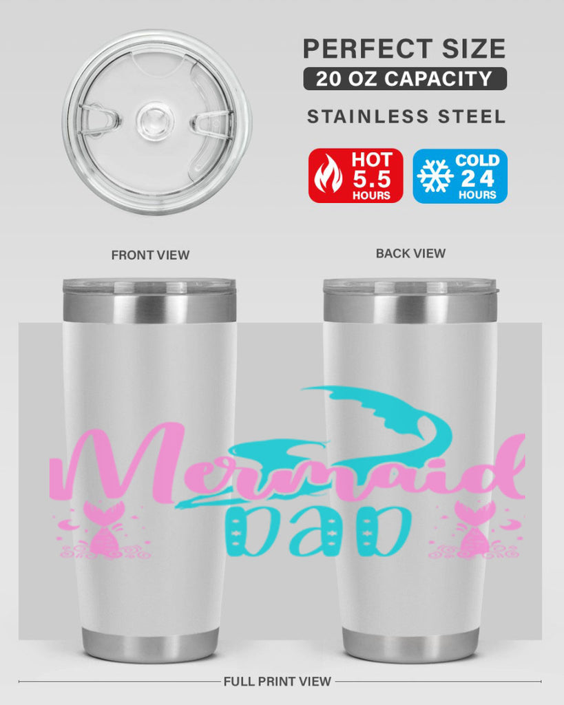 Mermaid Dad 356#- mermaid- Tumbler