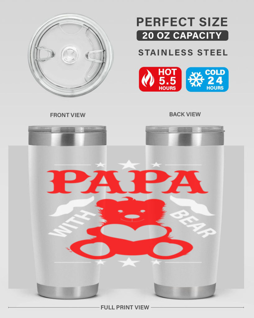 PAPA WITH BEAR 112#- grandpa - papa- Tumbler