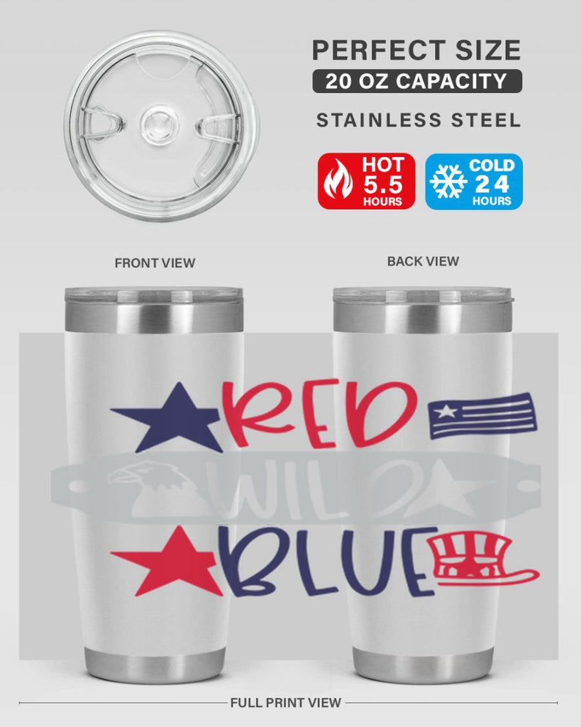 Red Wild Blue Style 171#- Fourt Of July- Tumbler