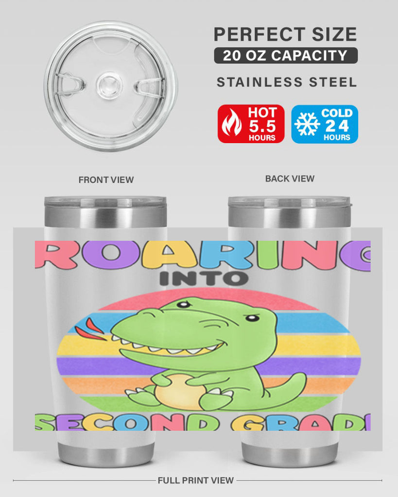 Roaring to 2nd Grade Trex 23#- second grade- Tumbler