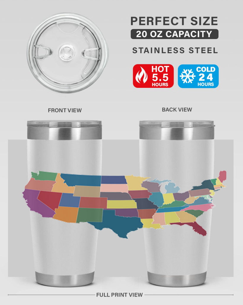 Separate Color Map Style 73#- Fourt Of July- Tumbler