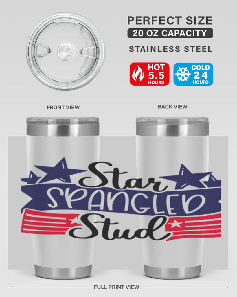Star Spangled Stud Style 173#- Fourt Of July- Tumbler