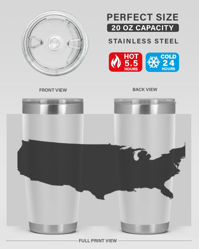USA Solid Map Style 76#- Fourt Of July- Tumbler