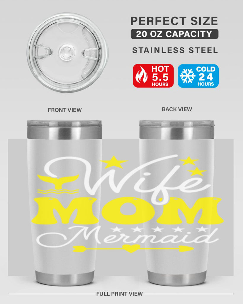Wife Mom Mermaid 669#- mermaid- Tumbler