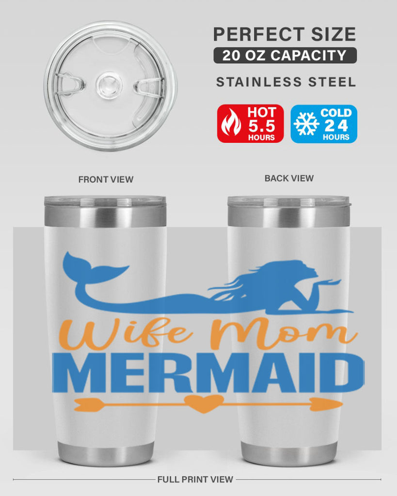 Wife Mom Mermaid 673#- mermaid- Tumbler