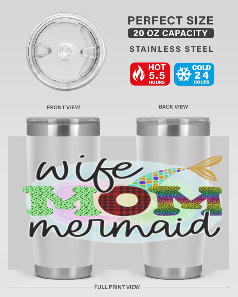 Wife Mom Mermaid 674#- mermaid- Tumbler