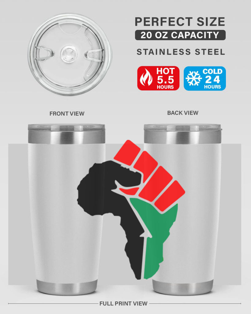african power fist 274#- black words phrases- Cotton Tank