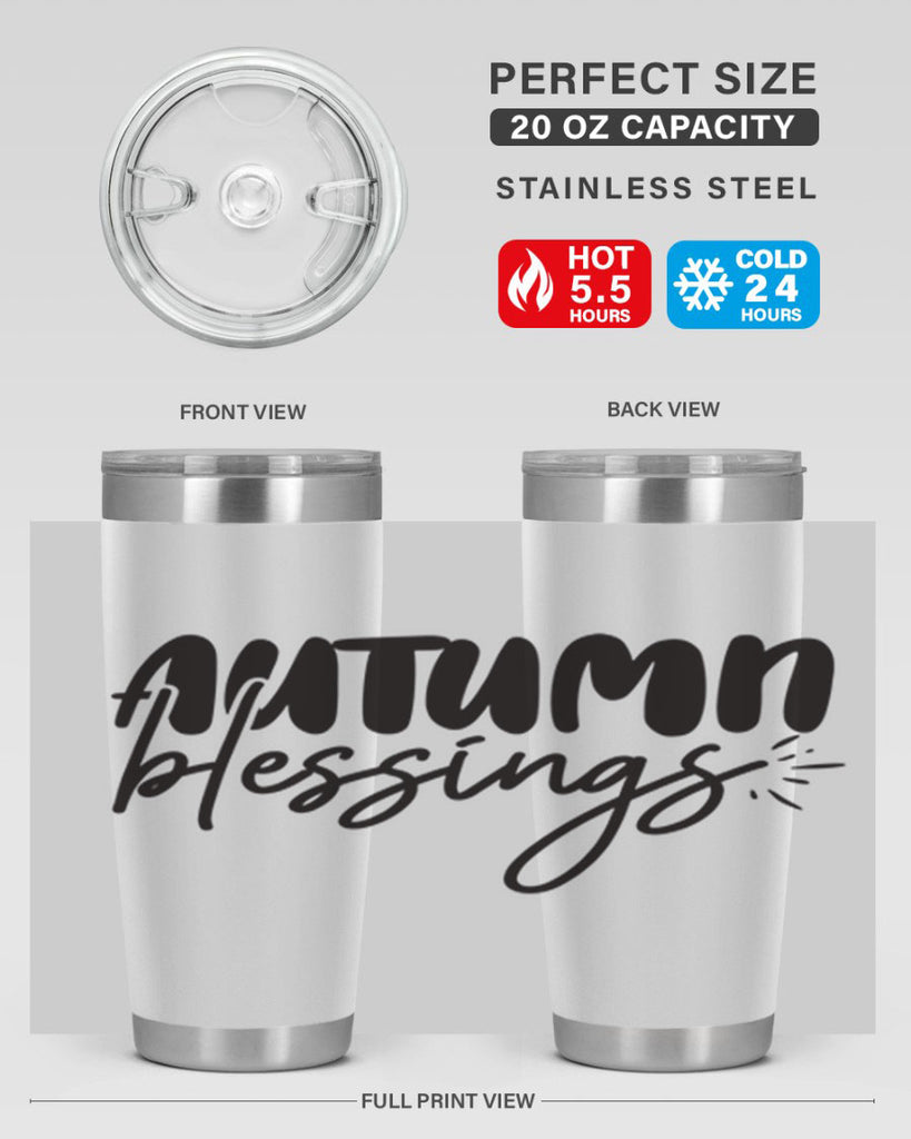 autumn blessings 65#- thanksgiving- Tumbler