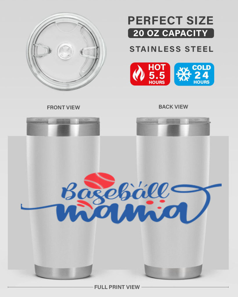 baseball mama 2208#- baseball- Tumbler