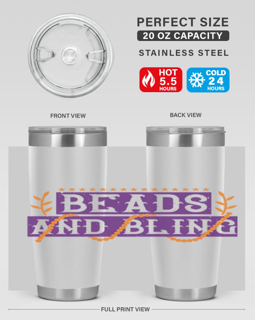 beads and bling 40#- mardi gras- Tumbler