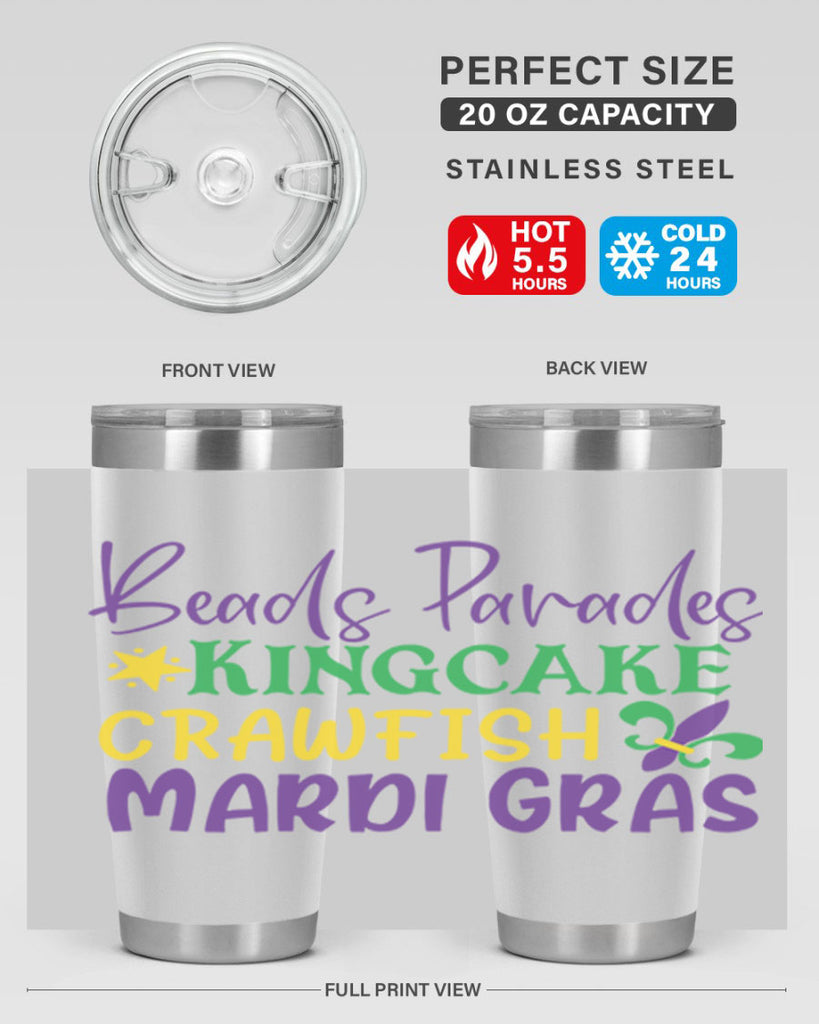 beads parades kingcake crawfish mardi gras 85#- mardi gras- Tumbler