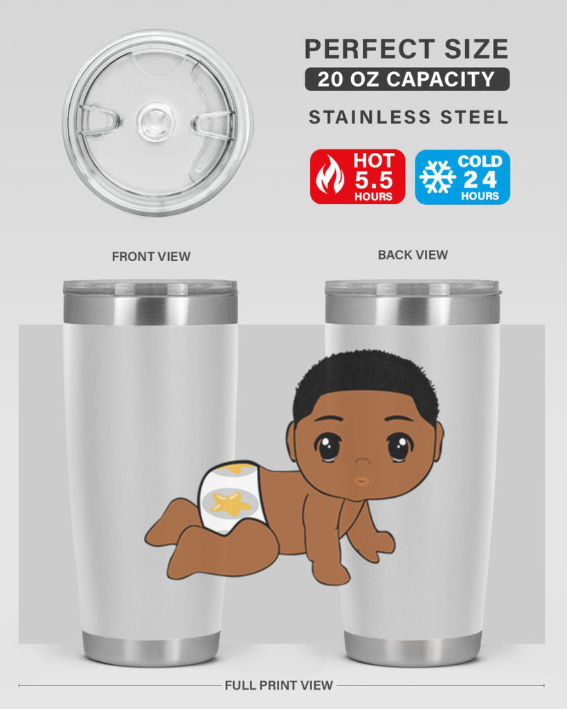 black baby boy 3#- black men - boys- tumbler