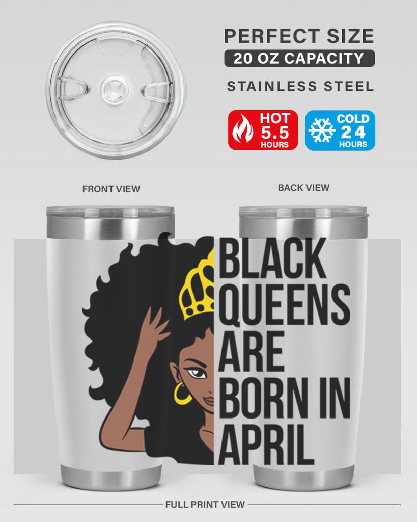 black queens are born in april 218#- black words phrases- Cotton Tank