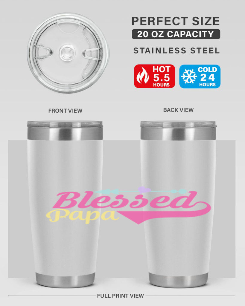 blessed papa 73#- grandpa - papa- Tumbler