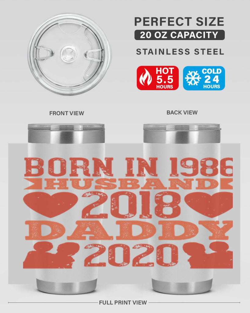 born in husband daddy 123#- fathers day- Tumbler