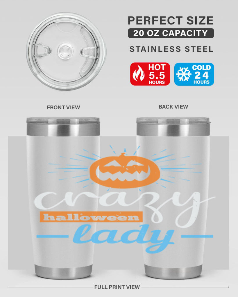 crazy halloween lady 118#- halloween- Tumbler