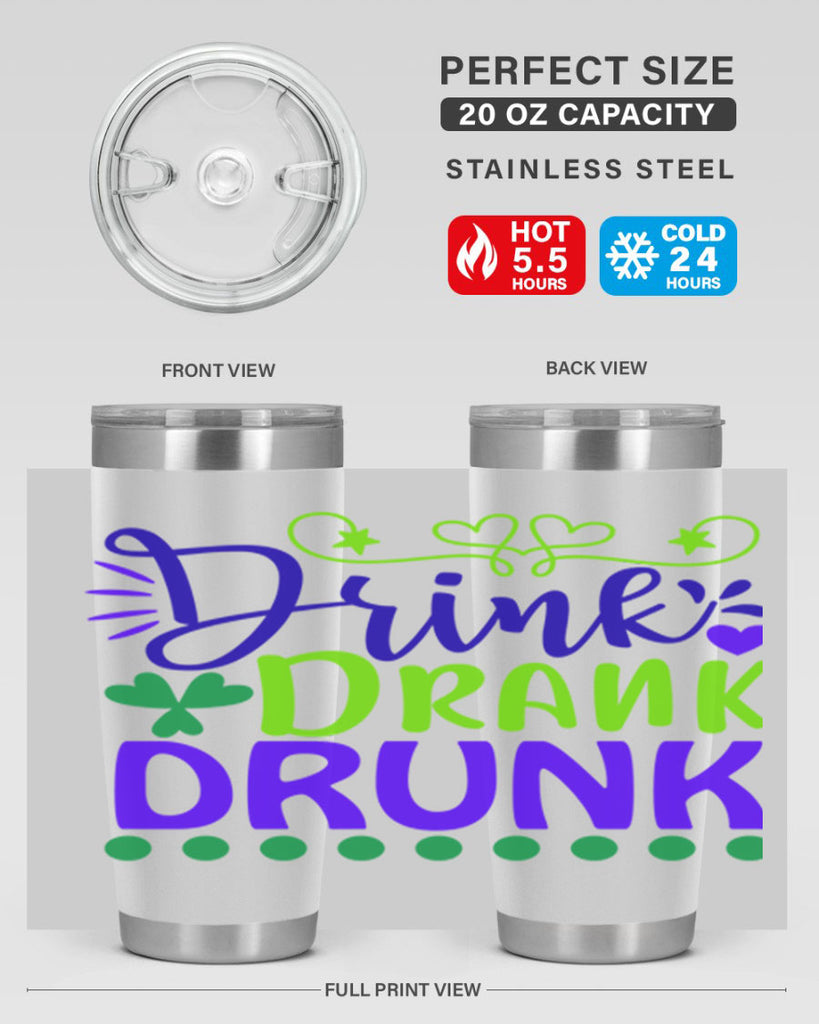 drink drank drunk 22#- mardi gras- Tumbler