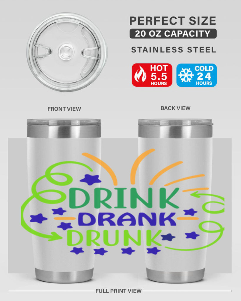 drink drank drunk 23#- mardi gras- Tumbler