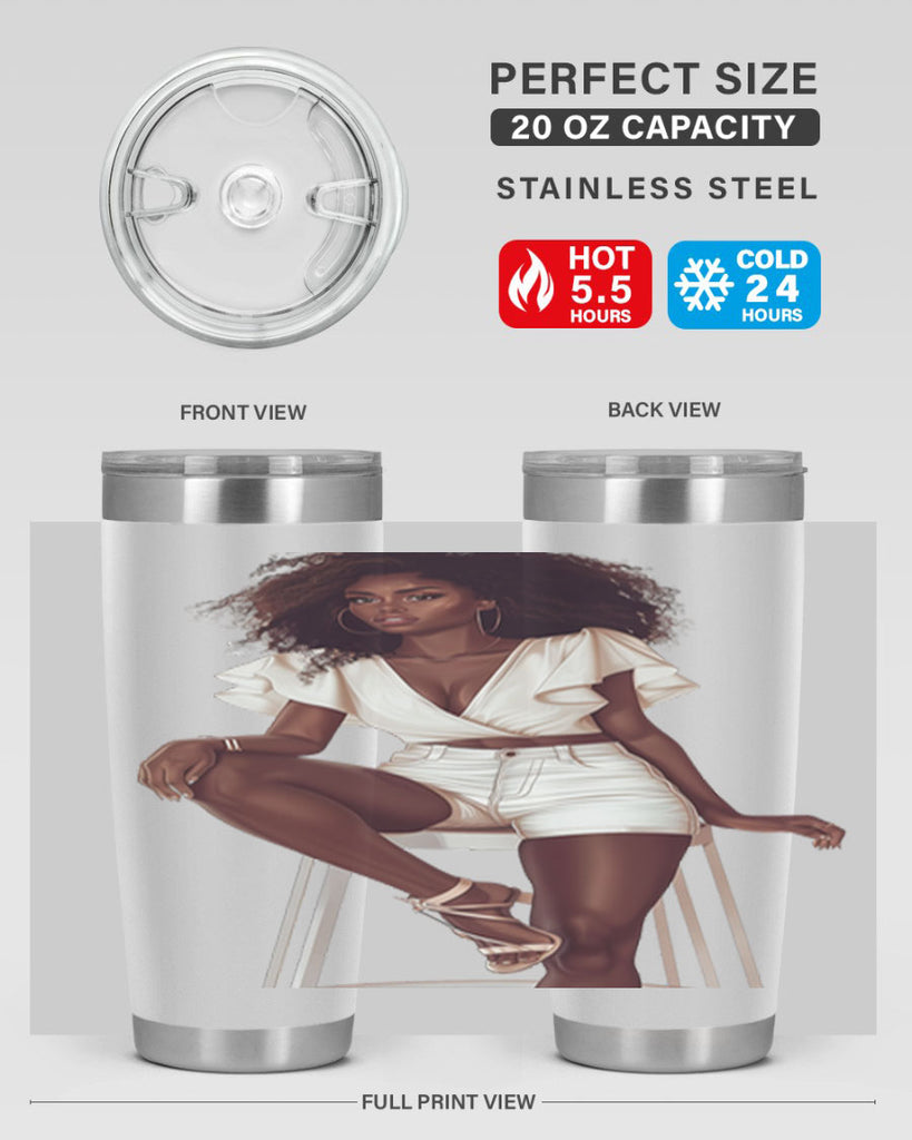 fashion girl in white 85#- fashion- Cotton Tank