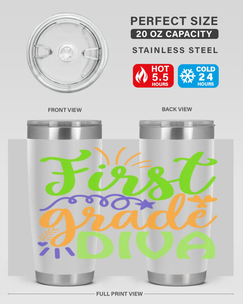 first grade diva 21#- mardi gras- Tumbler