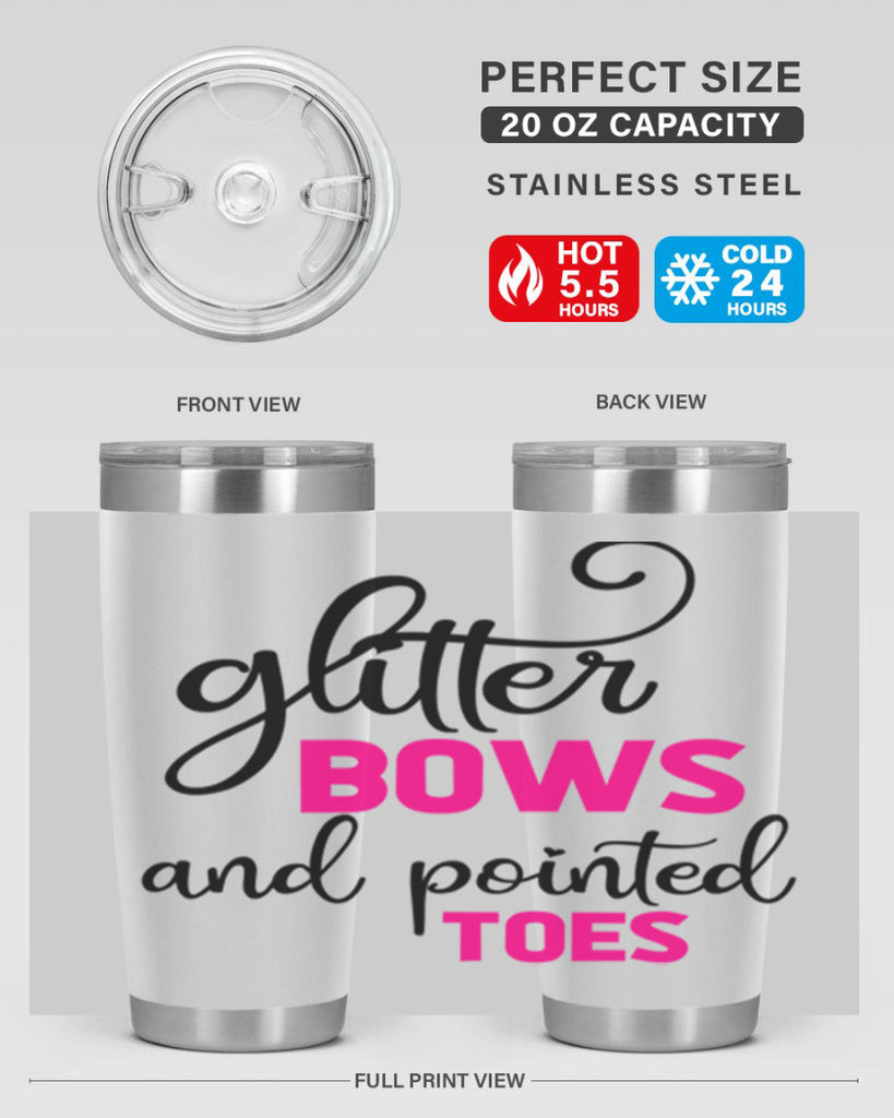 glitter bows and pointed toes 41#- ballet- Tumbler