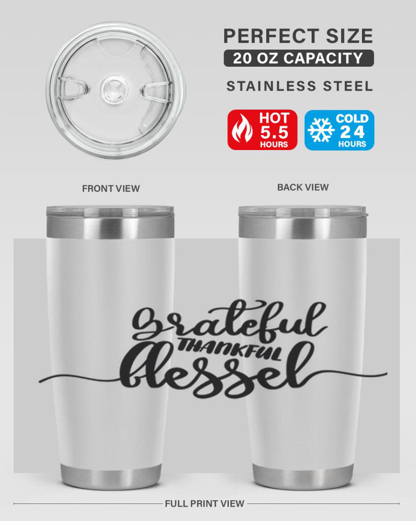 grateful thankful blessed 56#- thanksgiving- Tumbler