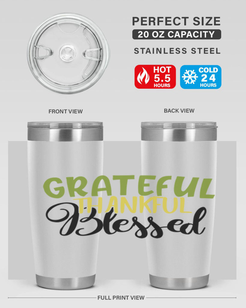 grateful thankful blessed 57#- thanksgiving- Tumbler