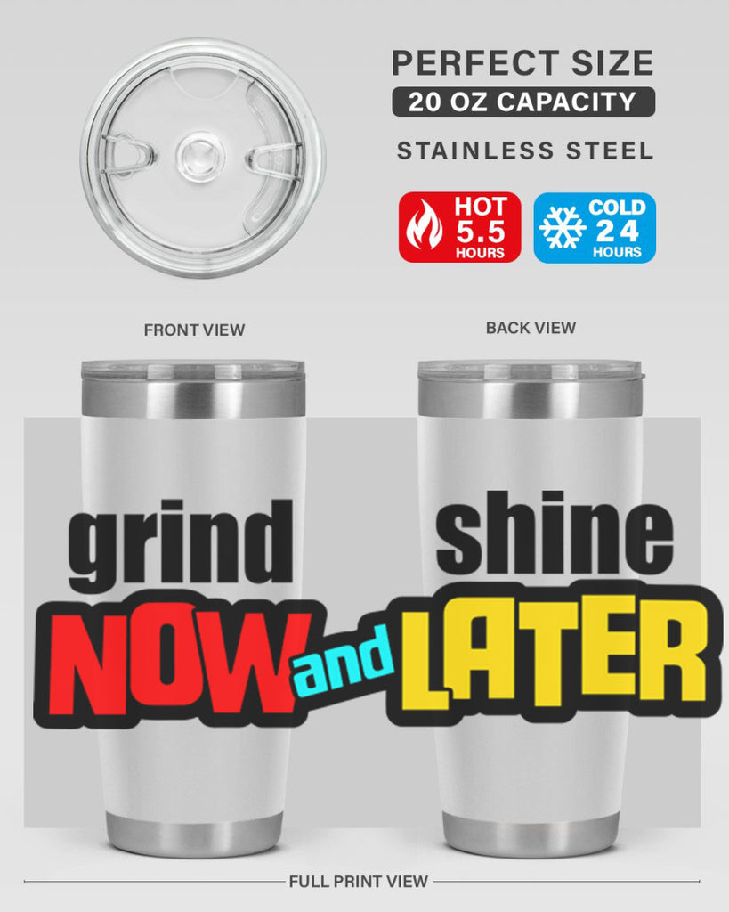 grind now and shine later 142#- black words phrases- Cotton Tank