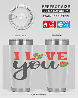 i love you Style 23#- autism- Tumbler