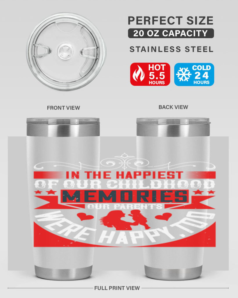in the happiest of our childhood memories our parents were happy too 45#- Parents Day- Tumbler