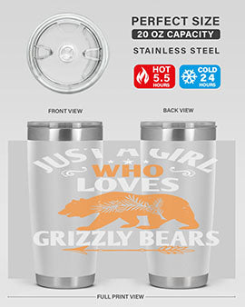 just a girl who loves Grizzly Bears 20#- Bears- Tumbler