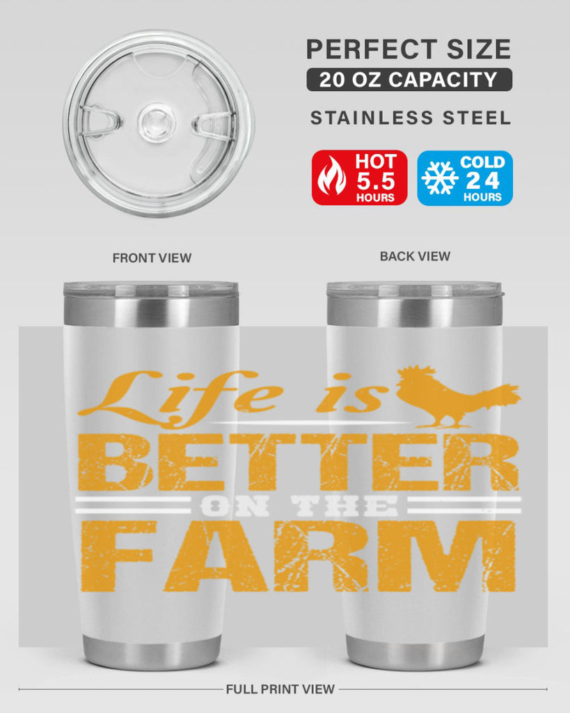 life is better on the farm 44#- farming and gardening- Tumbler