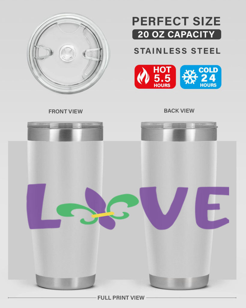 love 80#- mardi gras- Tumbler