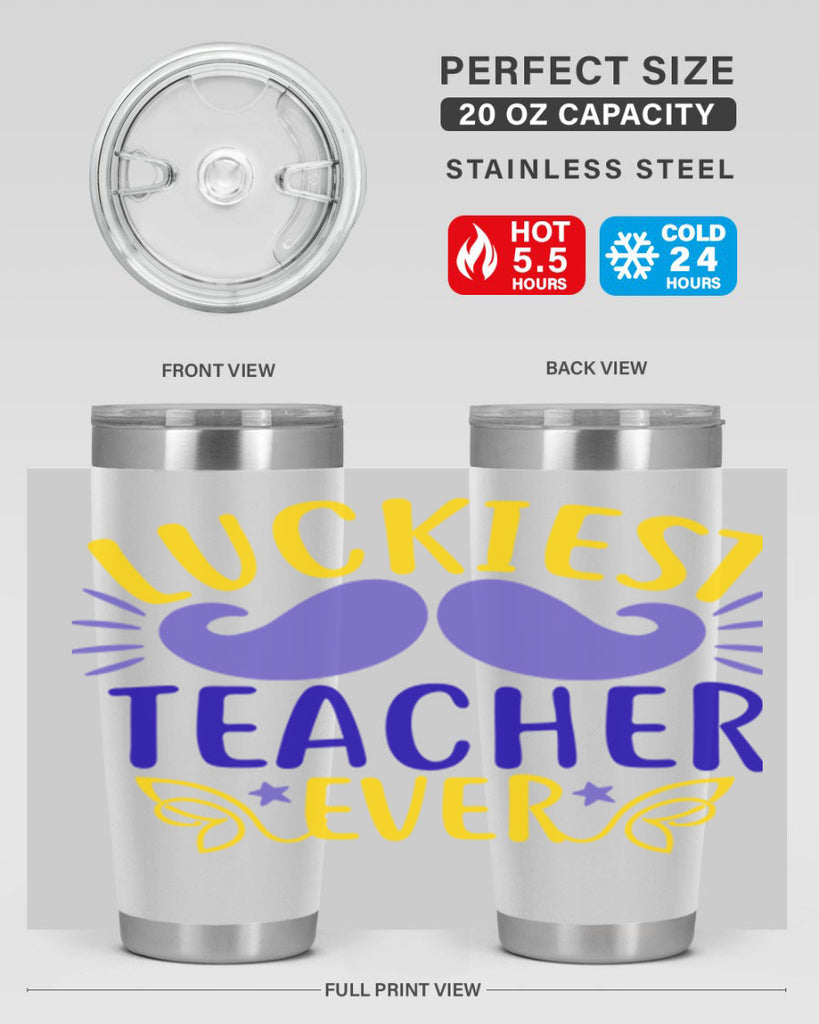 luckiest teacher ever 12#- mardi gras- Tumbler