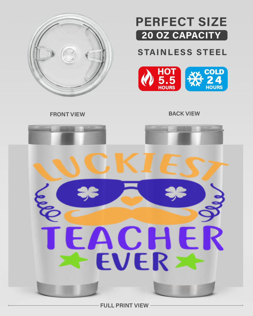 luckiest teacher ever 14#- mardi gras- Tumbler